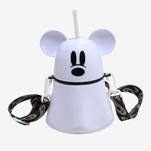 Disney Halloween Mickey Mouse Ghost Water Bottle With Strap